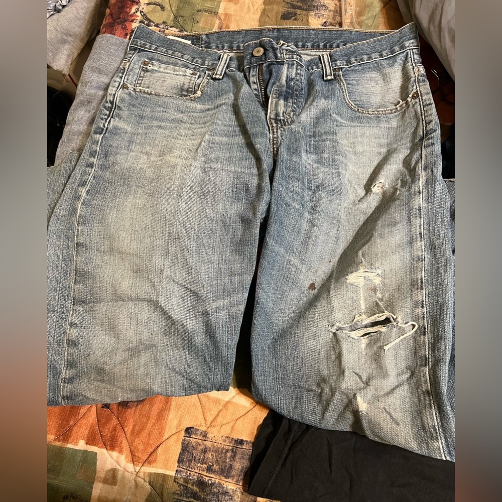 Distressed Blue Jeans
Size 32x34